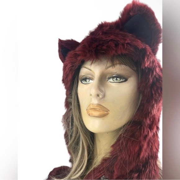 SpiritHoods Rave Hood Rare Red Dragon Wolf - Picture 3 of 12